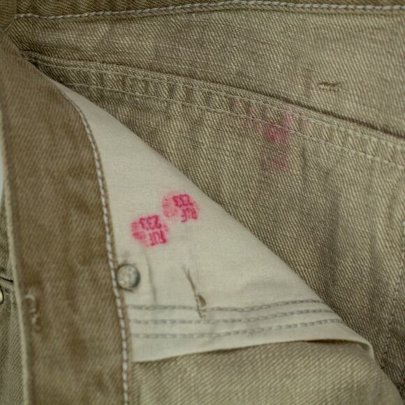 Wrangler Men's 20X Jeans 5-Pocket Tan Cotton 35x34 Relaxed Straight Leg New Flaw - Picture 7 of 11